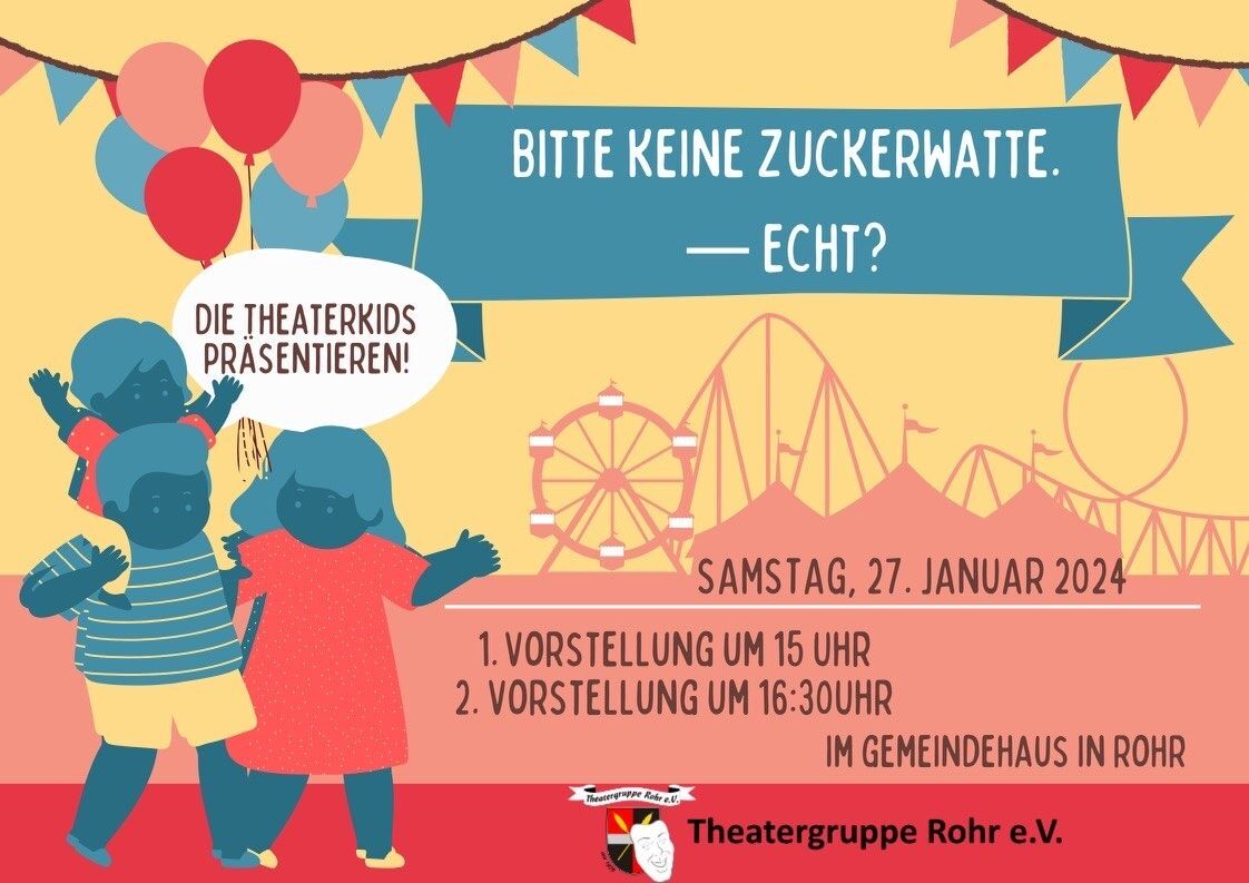 Szenenfoto „Bitte keine Zuckerwatte. – Echt?“ – Theatergruppe Rohr, Spielzeit 2024